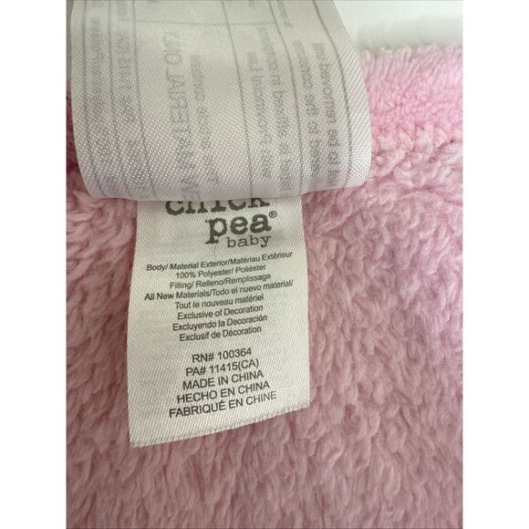 Chick Pea Pink White Sleep Bunny Rabbit Lovey Security Blanket Square 14" x 15" - Picture 6 of 7